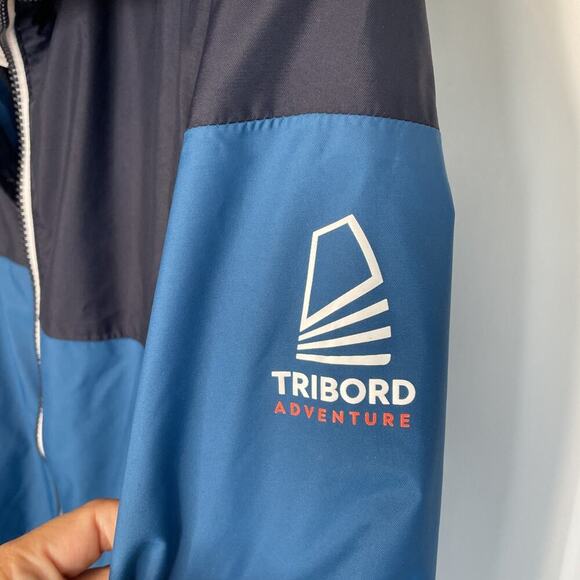 TRIBORD Decathlon Sailing 100 Hooded Rain Jacket Blue Sz S Waterproof Outdoors - Picture 5 of 15